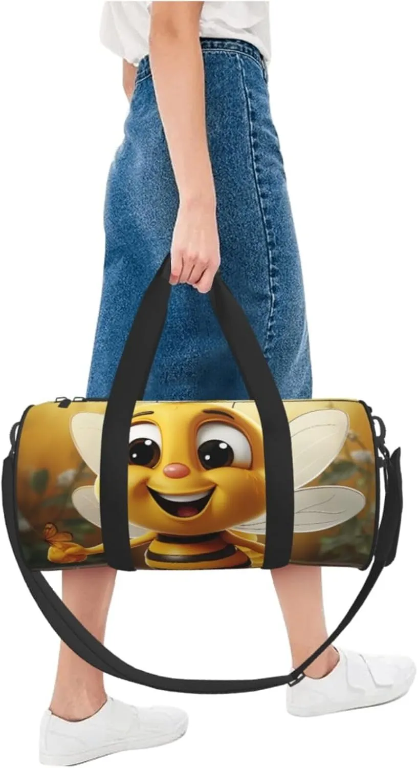 Sports Gym Bag for Women Men Travel Duffel Bag Tote Weekender Bag Carry on Overnight Bag for Travel Swimming Fitness Workout Sports Honey bee Duffle Bag