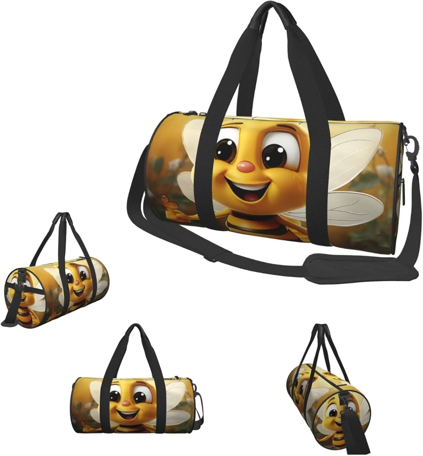 Sports Gym Bag for Women Men Travel Duffel Bag Tote Weekender Bag Carry on Overnight Bag for Travel Swimming Fitness Workout Sports Honey bee Duffle Bag