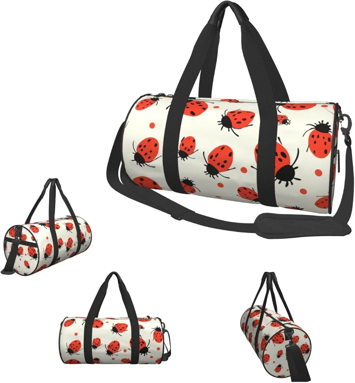 Sports Gym Bag for Women Men Travel Duffel Bag Tote Weekender Bag Carry on Overnight Bag for Travel Swimming Fitness Workout Sports Ladybugs Pattern Infinite Speckled Duffle Bag