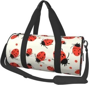 Sports Gym Bag for Women Men Travel Duffel Bag Tote Weekender Bag Carry on Overnight Bag for Travel Swimming Fitness Workout Sports Ladybugs Pattern Infinite Speckled Duffle Bag