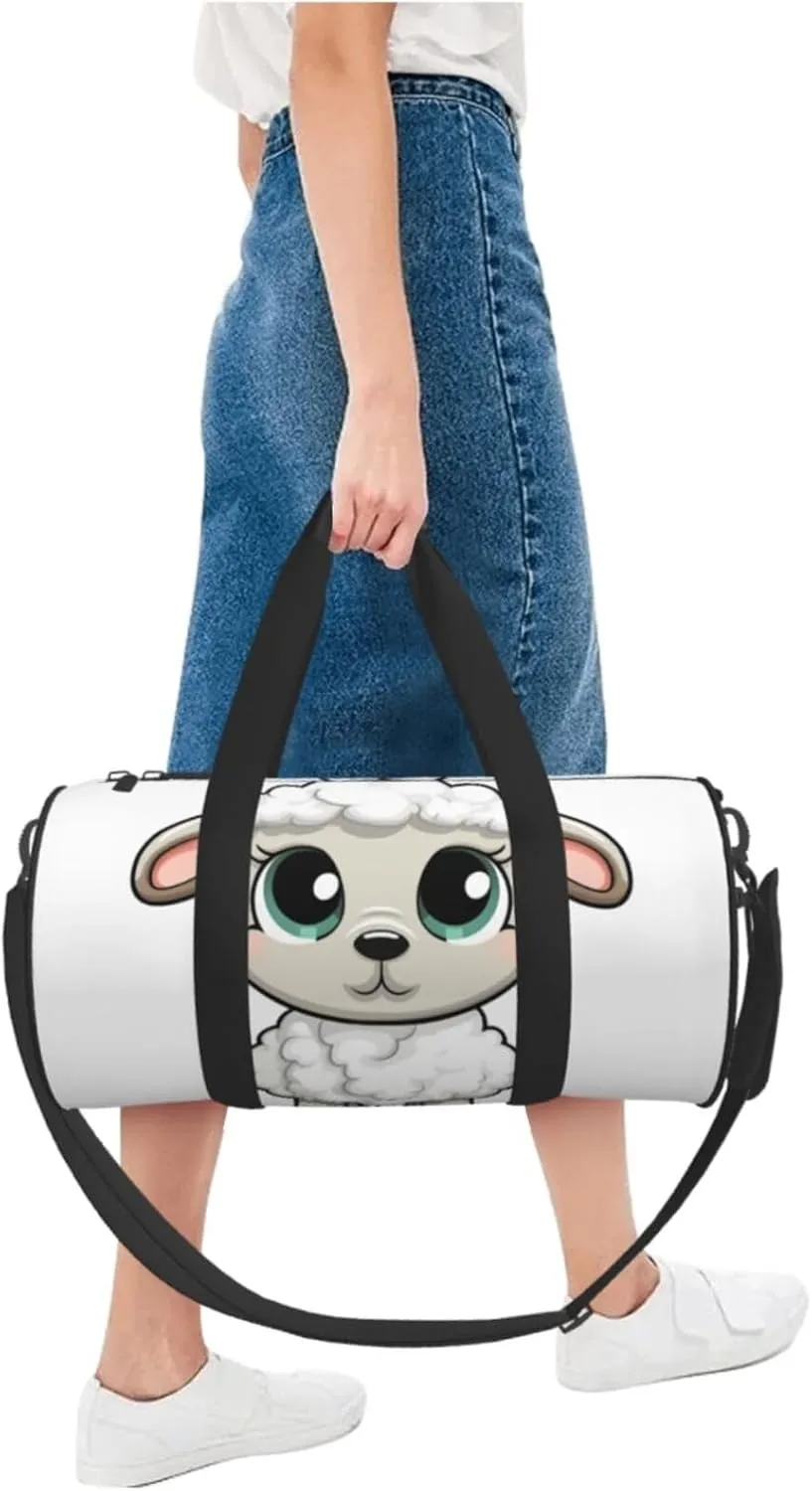 Sports Gym Bag for Women Men Travel Duffel Bag Tote Weekender Bag Carry on Overnight Bag for Travel Swimming Fitness Workout Sports Lamb Duffle Bag