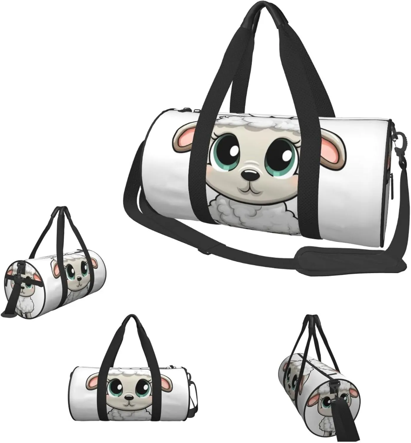 Sports Gym Bag for Women Men Travel Duffel Bag Tote Weekender Bag Carry on Overnight Bag for Travel Swimming Fitness Workout Sports Lamb Duffle Bag