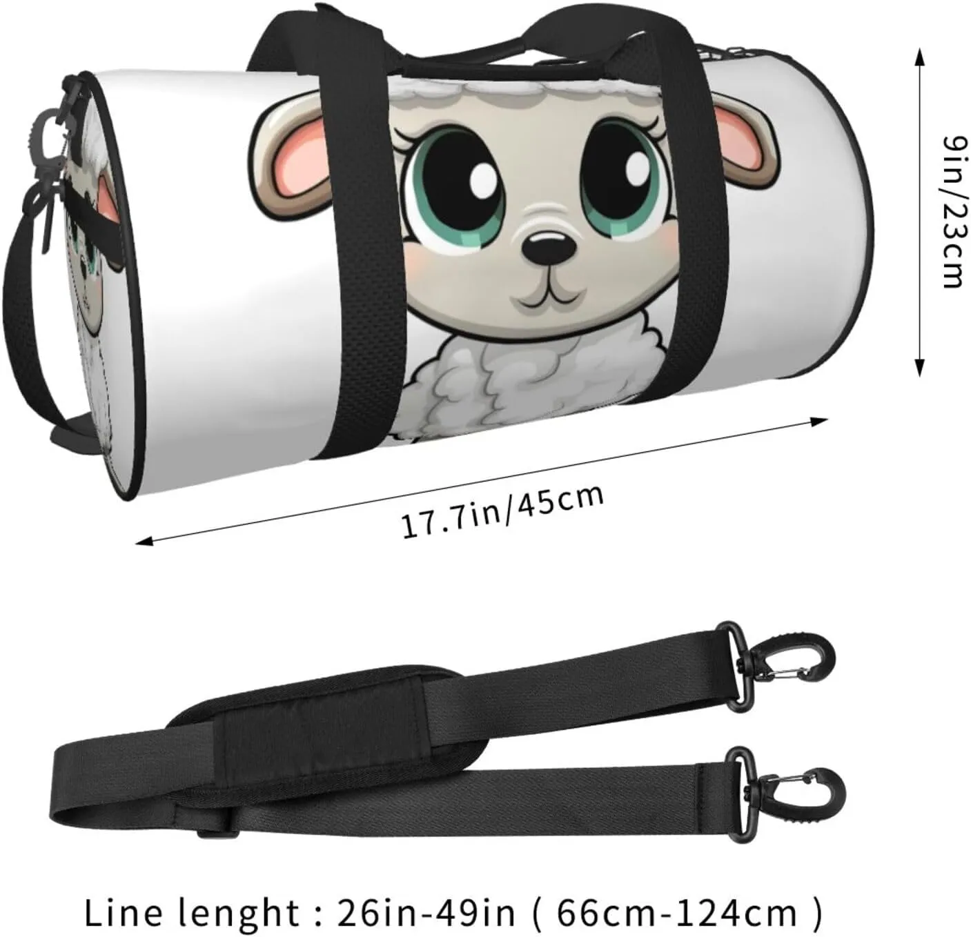 Sports Gym Bag for Women Men Travel Duffel Bag Tote Weekender Bag Carry on Overnight Bag for Travel Swimming Fitness Workout Sports Lamb Duffle Bag