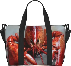 Sports Gym Bag for Women Men Travel Duffel Bag Tote Weekender Bag Carry on Overnight Bag for Travel Swimming Fitness Workout Sports Lobster Duffle Bag