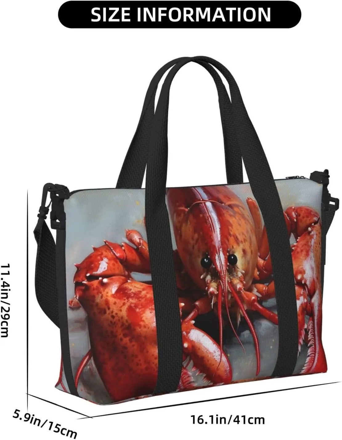 Sports Gym Bag for Women Men Travel Duffel Bag Tote Weekender Bag Carry on Overnight Bag for Travel Swimming Fitness Workout Sports Lobster Duffle Bag