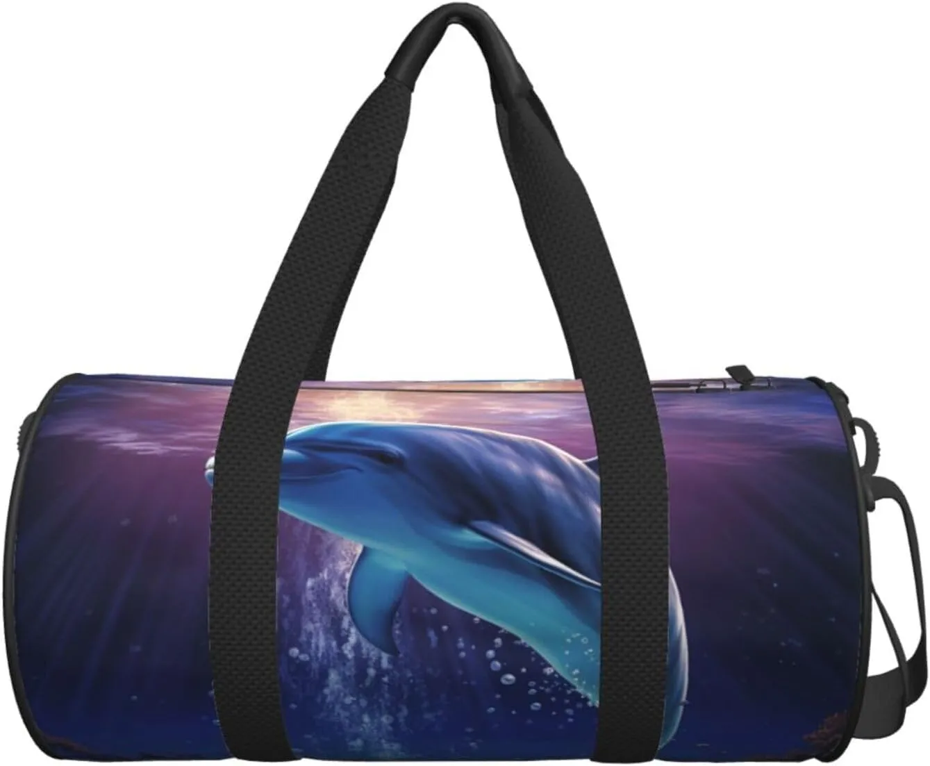 Sports Gym Bag for Women Men Travel Duffel Bag Tote Weekender Bag Carry on Overnight Bag for Travel Swimming Fitness Workout Sports Ocean Dolphin Duffle Bag