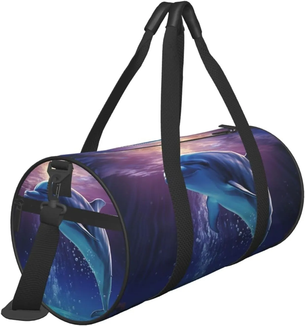 Sports Gym Bag for Women Men Travel Duffel Bag Tote Weekender Bag Carry on Overnight Bag for Travel Swimming Fitness Workout Sports Ocean Dolphin Duffle Bag