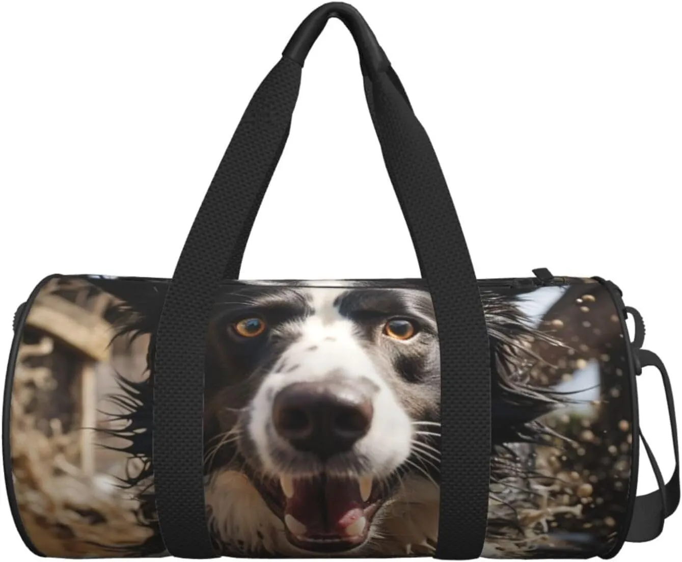 Sports Gym Bag for Women Men Travel Duffel Bag Tote Weekender Bag Carry on Overnight Bag for Travel Swimming Fitness Workout Sports Pastor border collie Duffle Bag