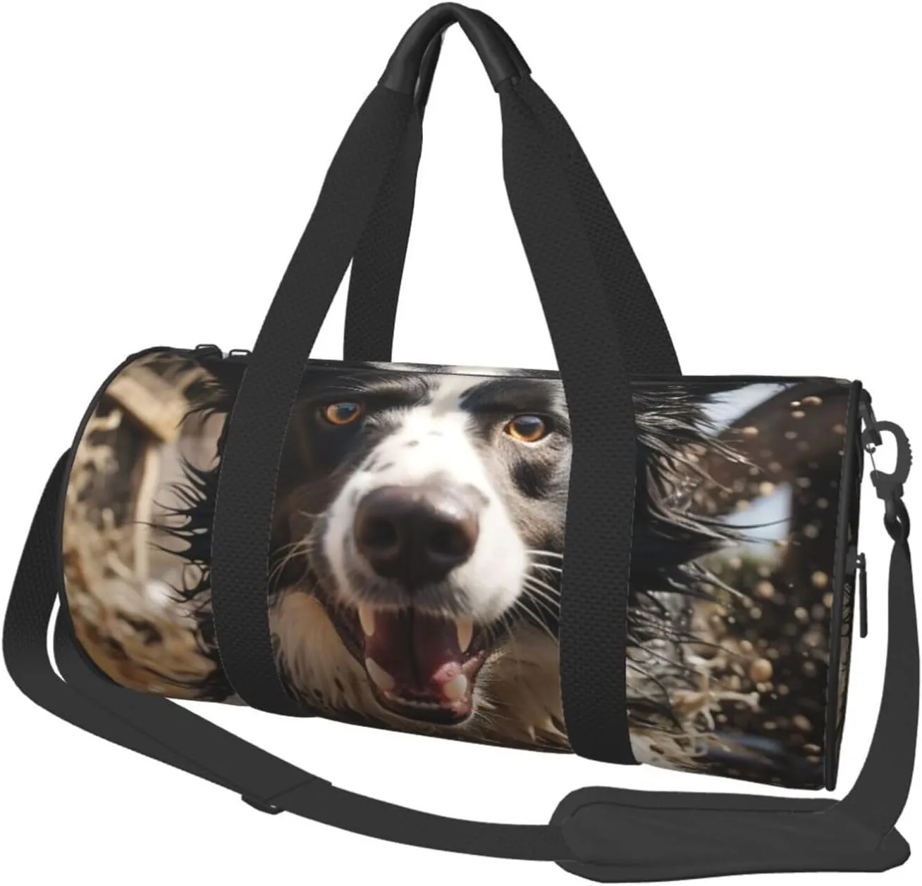Sports Gym Bag for Women Men Travel Duffel Bag Tote Weekender Bag Carry on Overnight Bag for Travel Swimming Fitness Workout Sports Pastor border collie Duffle Bag