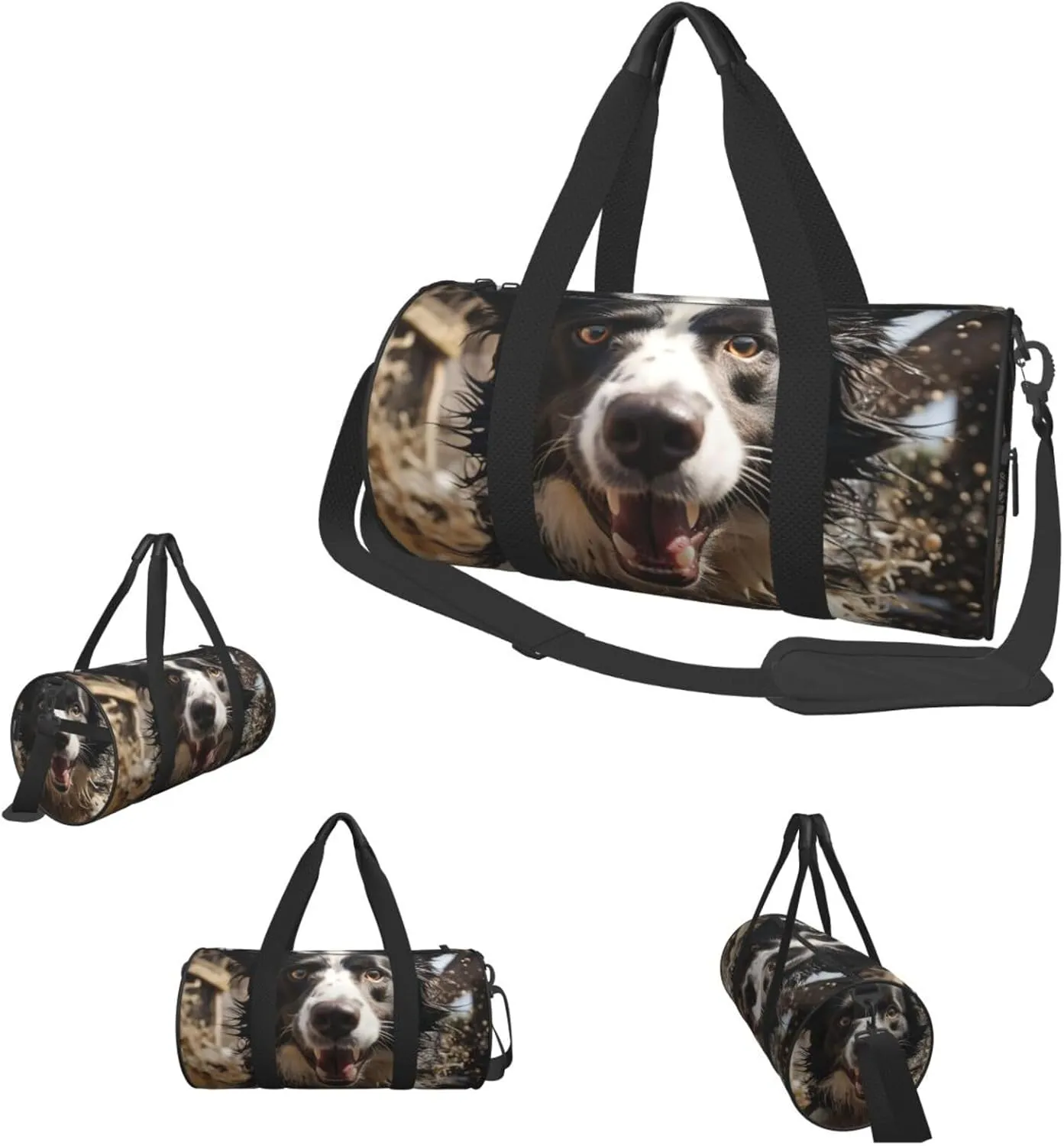 Sports Gym Bag for Women Men Travel Duffel Bag Tote Weekender Bag Carry on Overnight Bag for Travel Swimming Fitness Workout Sports Pastor border collie Duffle Bag