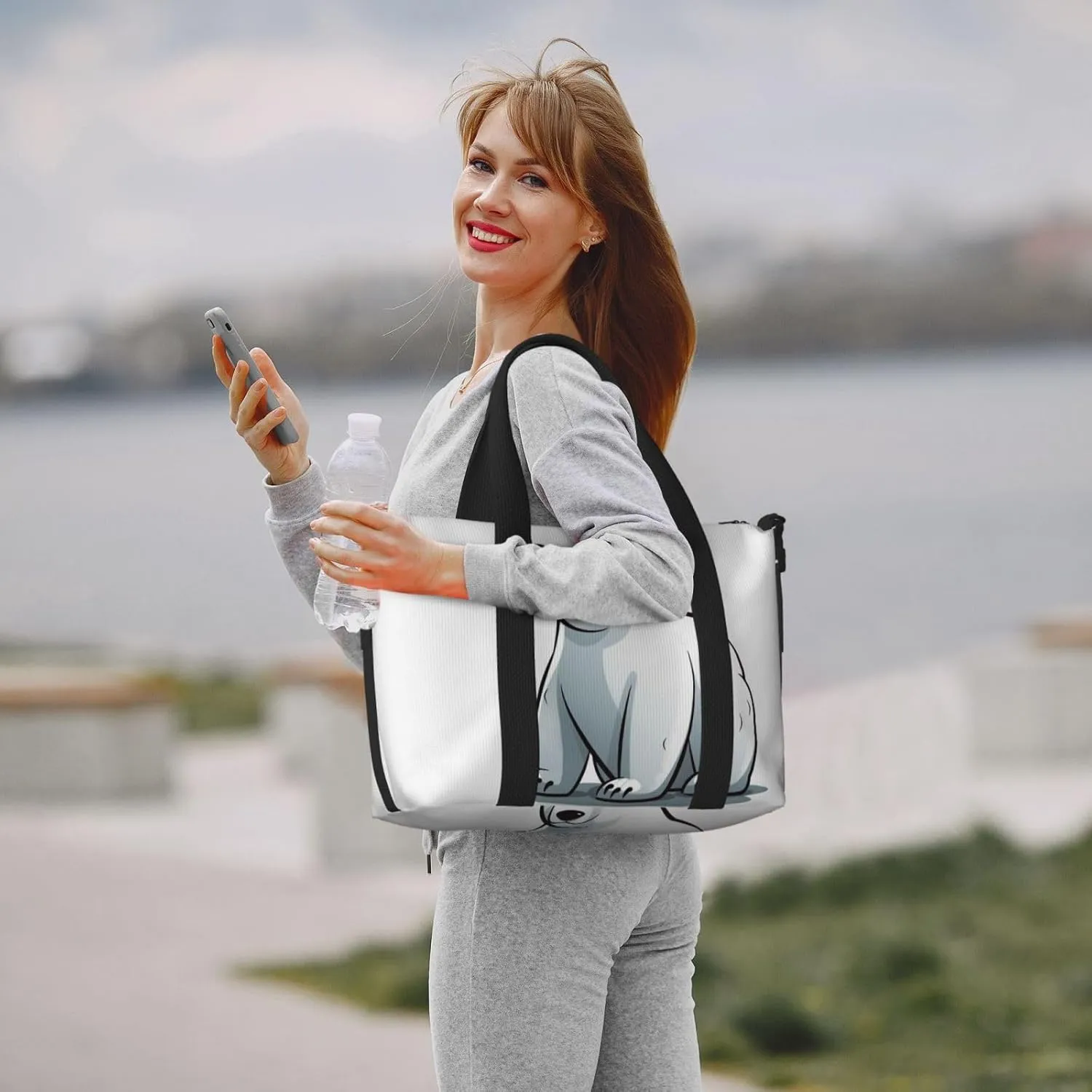 Sports Gym Bag for Women Men Travel Duffel Bag Tote Weekender Bag Carry on Overnight Bag for Travel Swimming Fitness Workout Sports Polar bear Duffle Bag