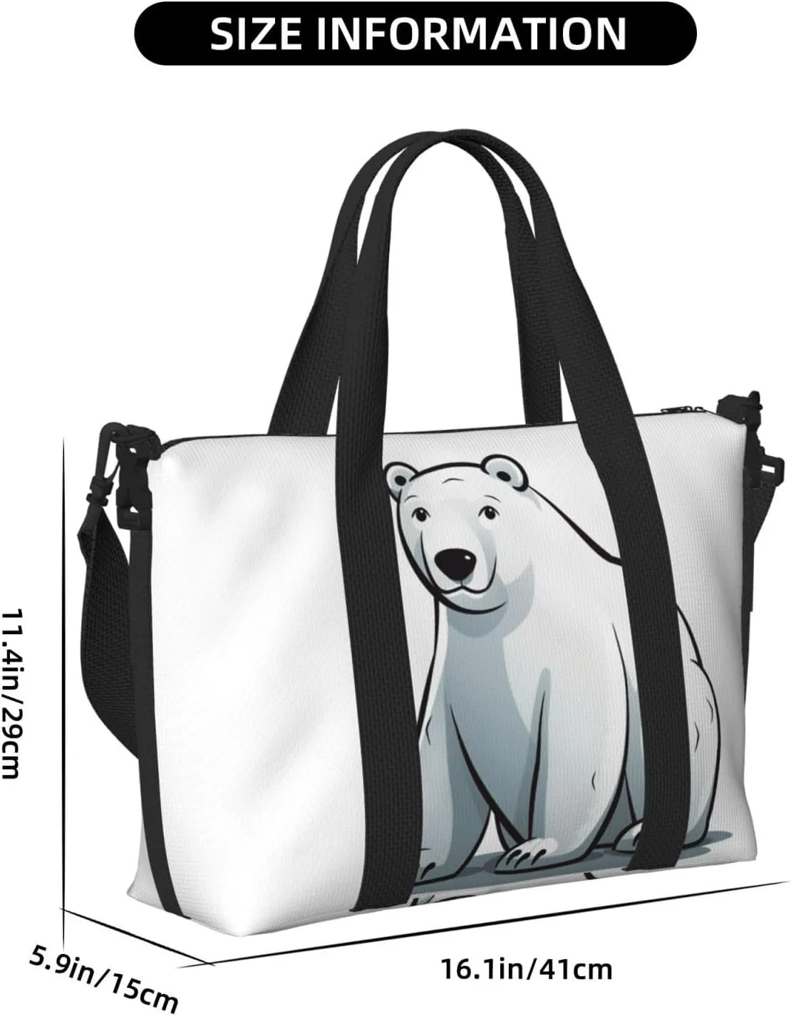 Sports Gym Bag for Women Men Travel Duffel Bag Tote Weekender Bag Carry on Overnight Bag for Travel Swimming Fitness Workout Sports Polar bear Duffle Bag