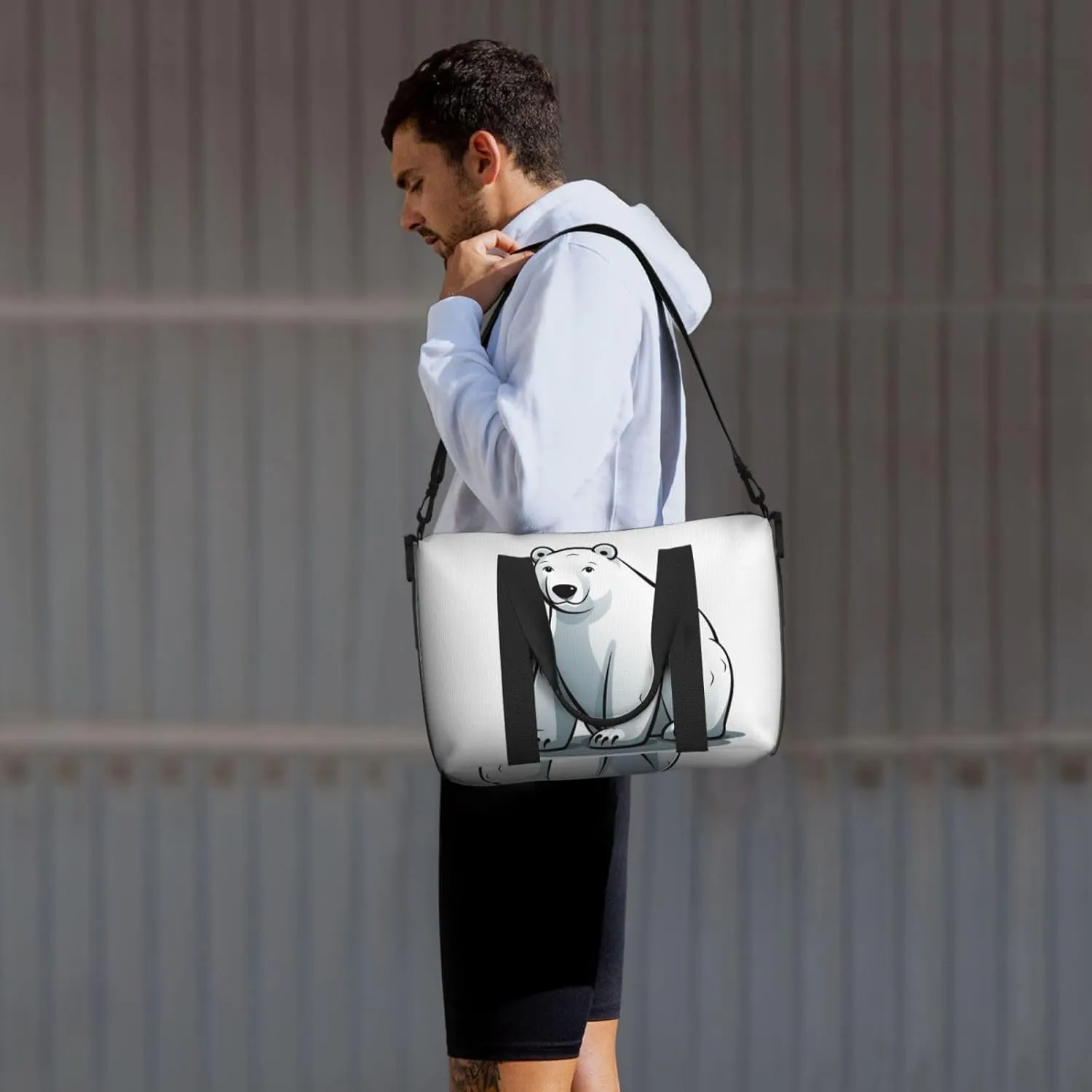 Sports Gym Bag for Women Men Travel Duffel Bag Tote Weekender Bag Carry on Overnight Bag for Travel Swimming Fitness Workout Sports Polar bear Duffle Bag