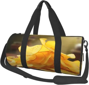 Sports Gym Bag for Women Men Travel Duffel Bag Tote Weekender Bag Carry on Overnight Bag for Travel Swimming Fitness Workout Sports Potato Chips Duffle Bag