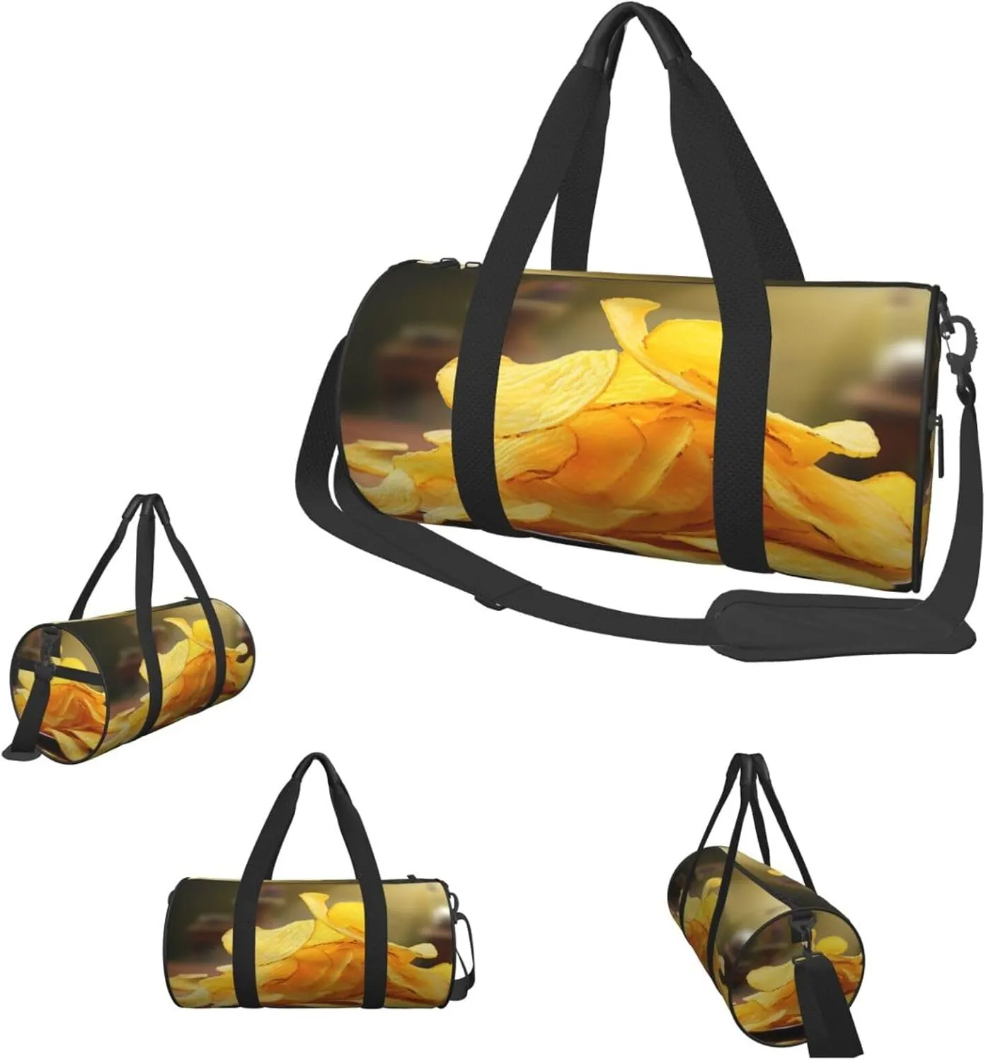 Sports Gym Bag for Women Men Travel Duffel Bag Tote Weekender Bag Carry on Overnight Bag for Travel Swimming Fitness Workout Sports Potato Chips Duffle Bag