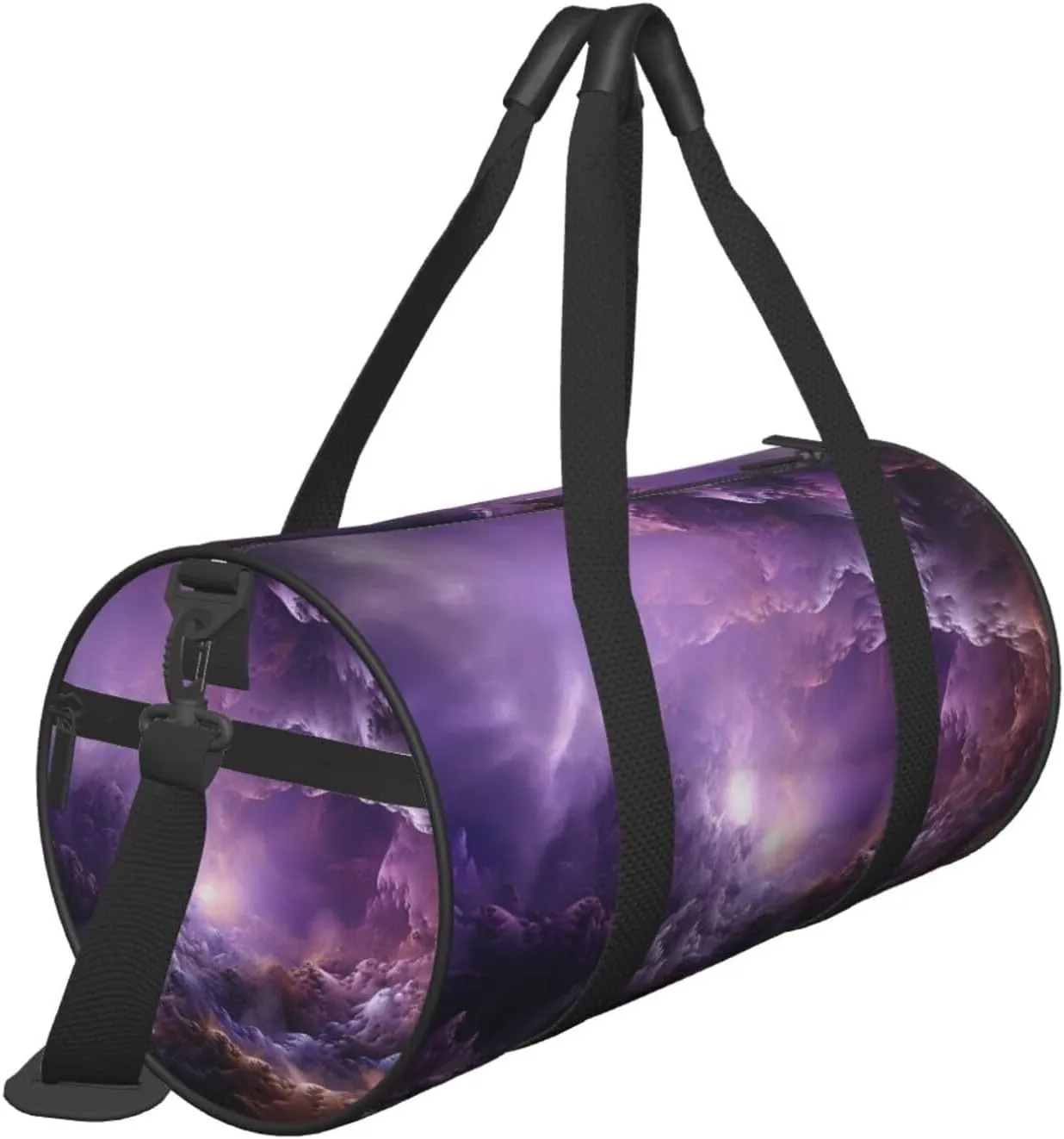 Sports Gym Bag for Women Men Travel Duffel Bag Tote Weekender Bag Carry on Overnight Bag for Travel Swimming Fitness Workout Sports Purple Galaxy Duffle Bag