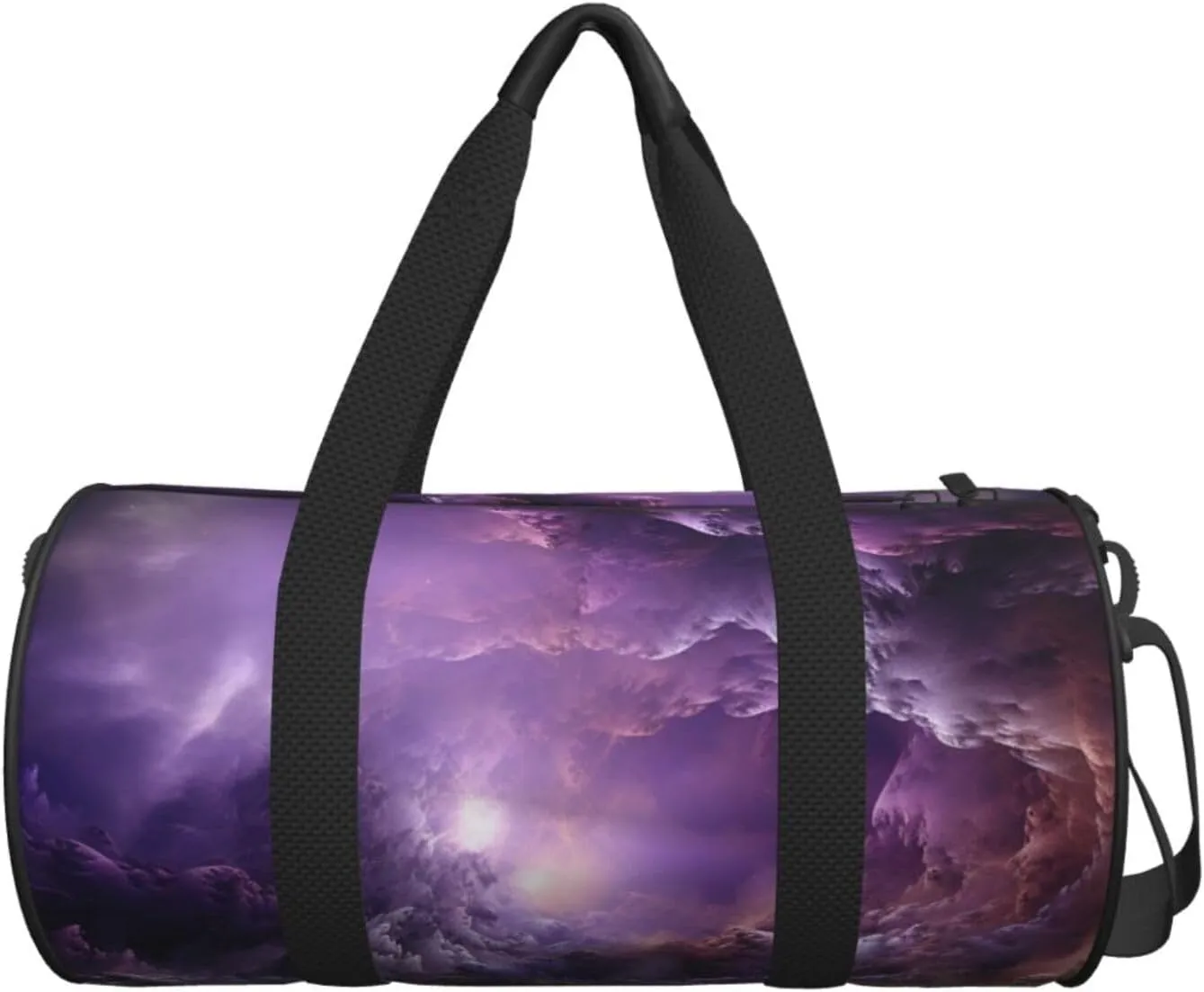 Sports Gym Bag for Women Men Travel Duffel Bag Tote Weekender Bag Carry on Overnight Bag for Travel Swimming Fitness Workout Sports Purple Galaxy Duffle Bag