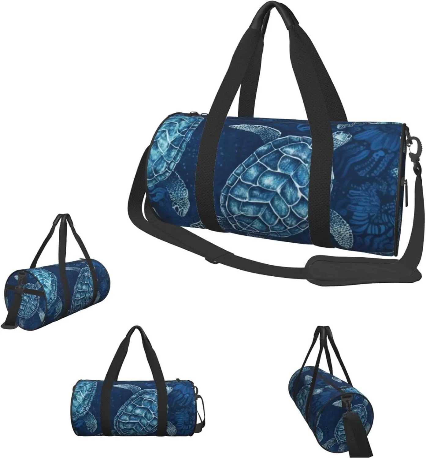 Sports Gym Bag for Women Men Travel Duffel Bag Tote Weekender Bag Carry on Overnight Bag for Travel Swimming Fitness Workout Sports Sea Turtle-Blue Duffle Bag