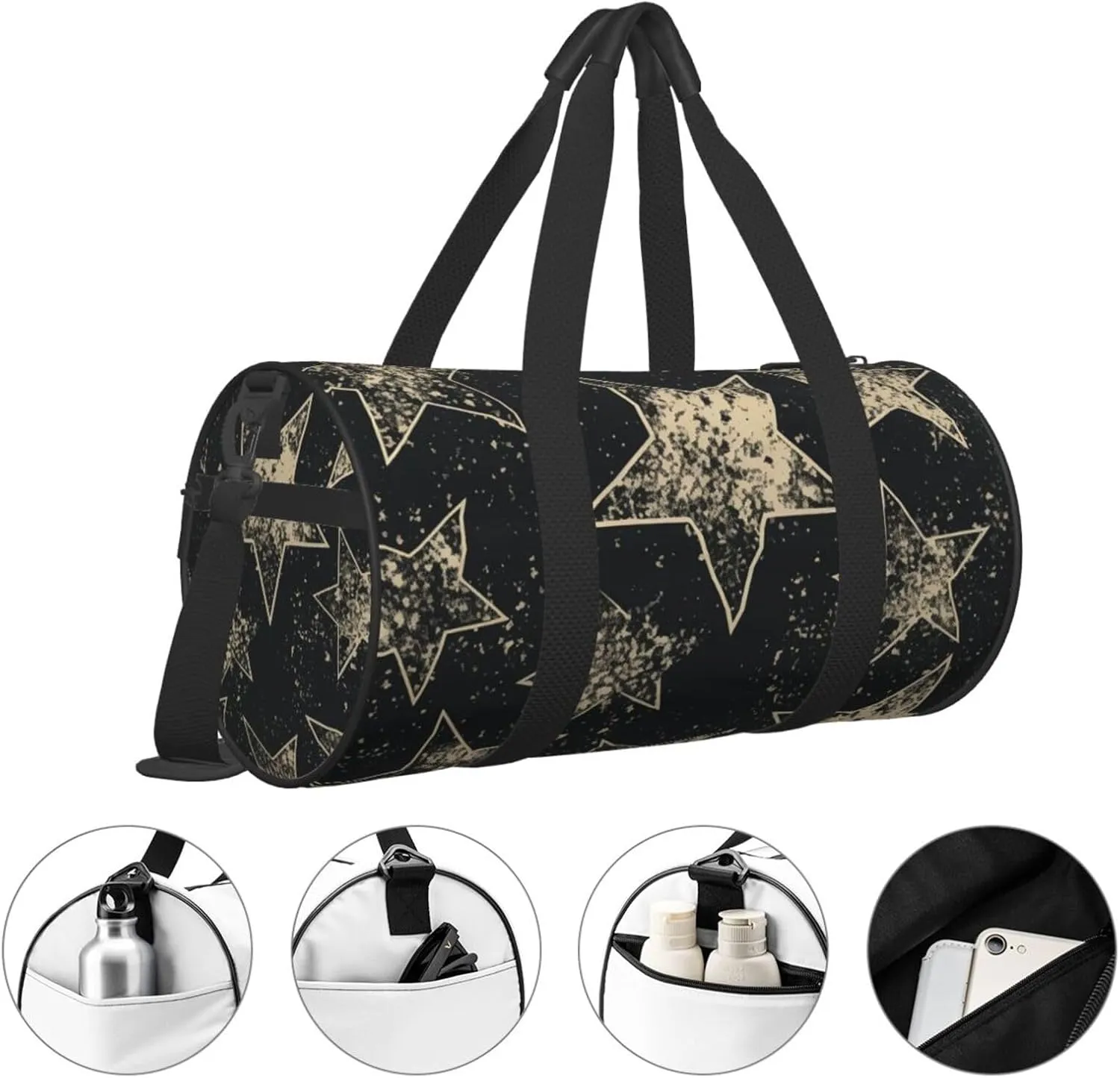 Sports Gym Bag for Women Men Travel Duffel Bag Tote Weekender Bag Carry on Overnight Bag for Travel Swimming Fitness Workout Sports Star Duffle Bag