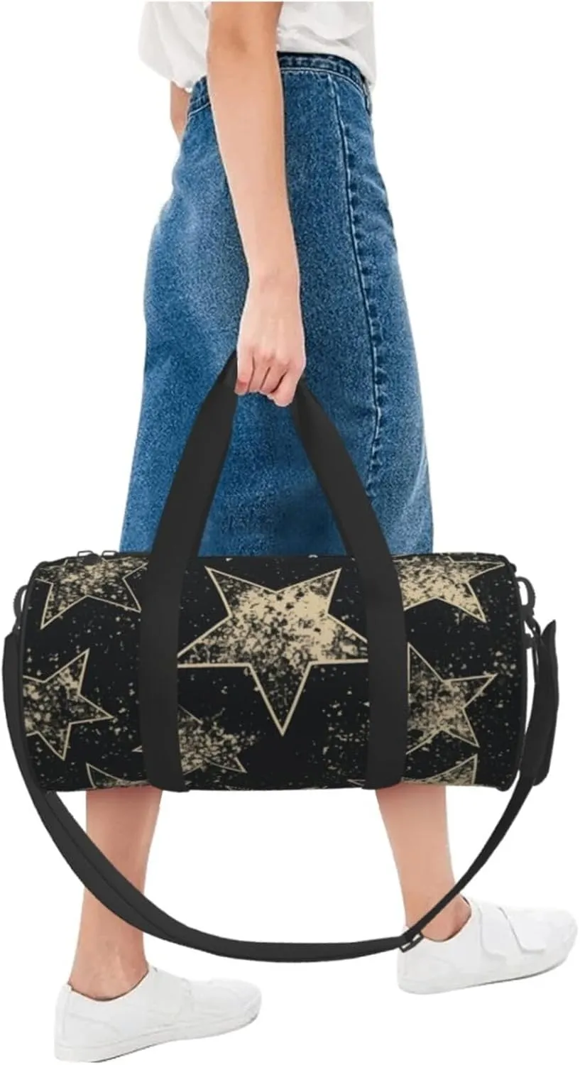 Sports Gym Bag for Women Men Travel Duffel Bag Tote Weekender Bag Carry on Overnight Bag for Travel Swimming Fitness Workout Sports Star Duffle Bag