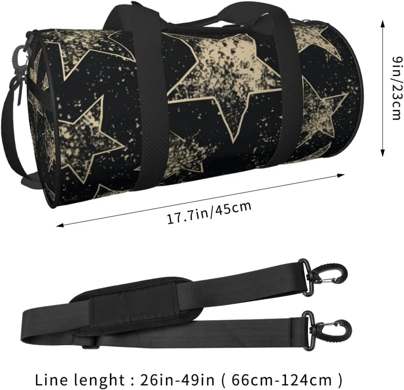 Sports Gym Bag for Women Men Travel Duffel Bag Tote Weekender Bag Carry on Overnight Bag for Travel Swimming Fitness Workout Sports Star Duffle Bag