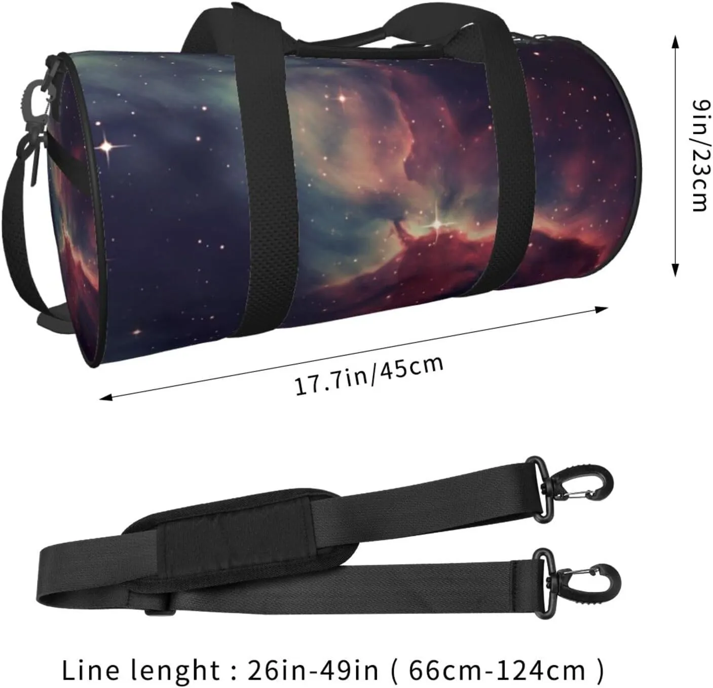 Sports Gym Bag for Women Men Travel Duffel Bag Tote Weekender Bag Carry on Overnight Bag for Travel Swimming Fitness Workout Sports Star Field in Deep Space Duffle Bag