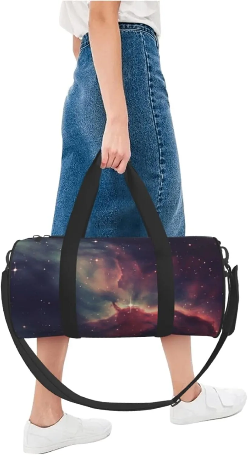 Sports Gym Bag for Women Men Travel Duffel Bag Tote Weekender Bag Carry on Overnight Bag for Travel Swimming Fitness Workout Sports Star Field in Deep Space Duffle Bag