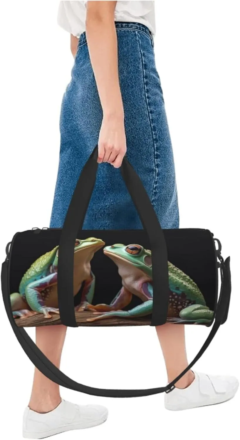 Sports Gym Bag for Women Men Travel Duffel Bag Tote Weekender Bag Carry on Overnight Bag for Travel Swimming Fitness Workout Sports Two Frogs Duffle Bag