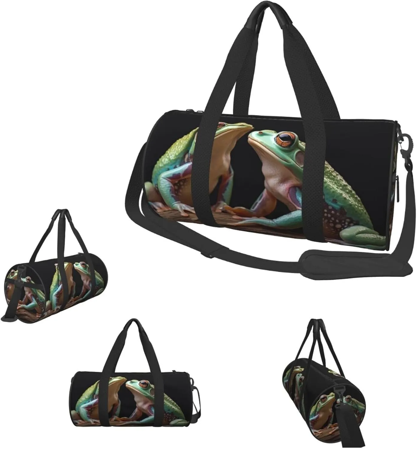 Sports Gym Bag for Women Men Travel Duffel Bag Tote Weekender Bag Carry on Overnight Bag for Travel Swimming Fitness Workout Sports Two Frogs Duffle Bag