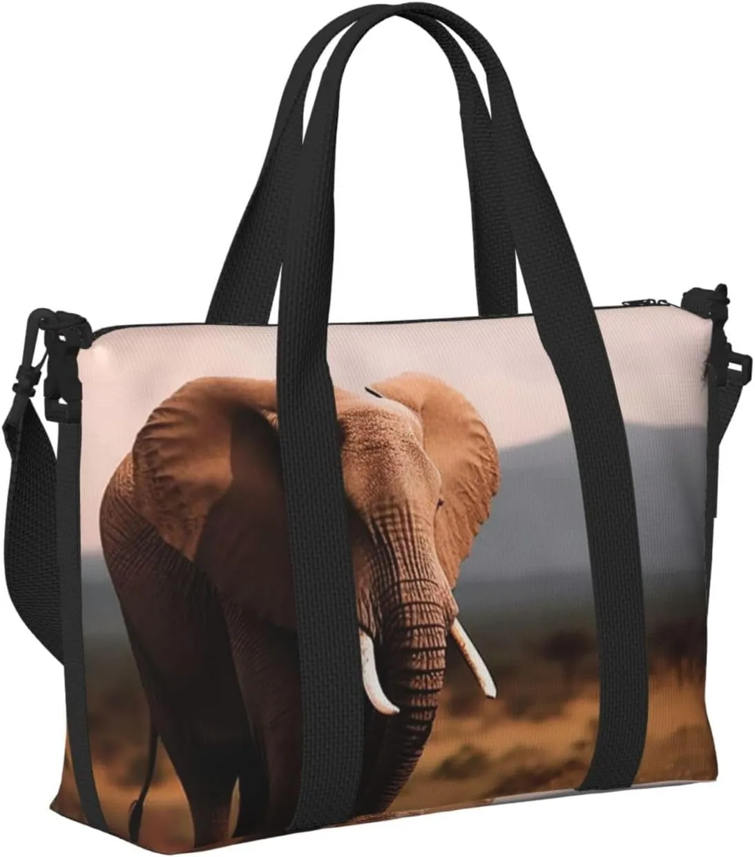 Sports Gym Bag for Women Men Travel Duffel Bag Tote Weekender Bag Carry on Overnight Bag for Travel Swimming Fitness Workout Sports Walking Elephant Duffle Bag