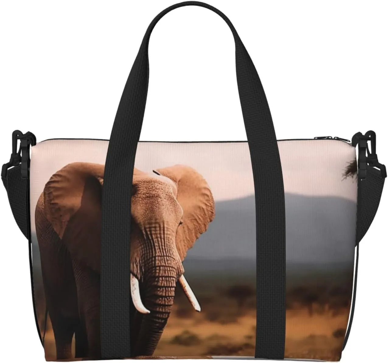 Sports Gym Bag for Women Men Travel Duffel Bag Tote Weekender Bag Carry on Overnight Bag for Travel Swimming Fitness Workout Sports Walking Elephant Duffle Bag