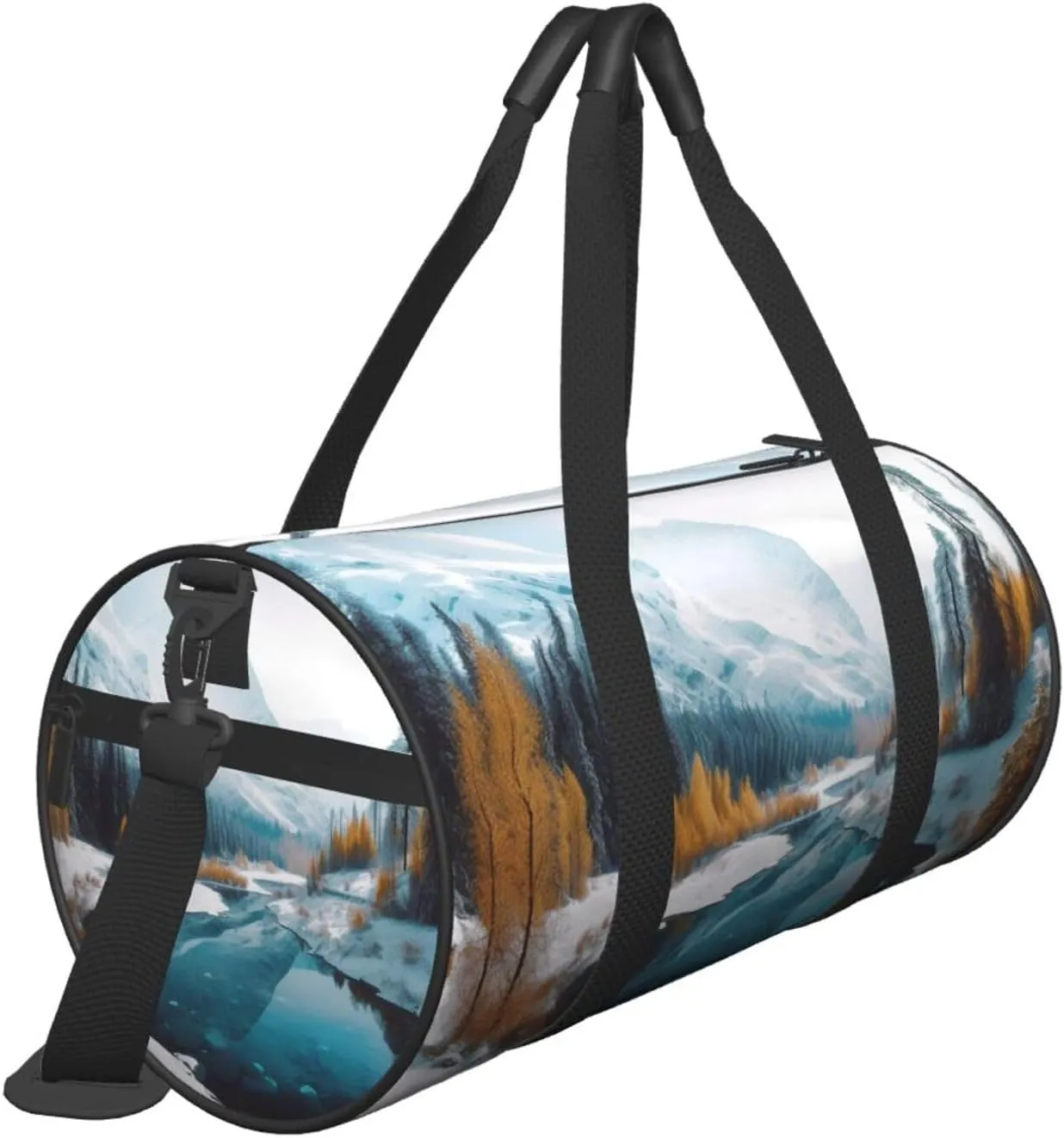 Sports Gym Bag for Women Men Travel Duffel Bag Tote Weekender Bag Carry on Overnight Bag for Travel Swimming Fitness Workout Sports Winter Mountains Snow Scene Duffle Bag