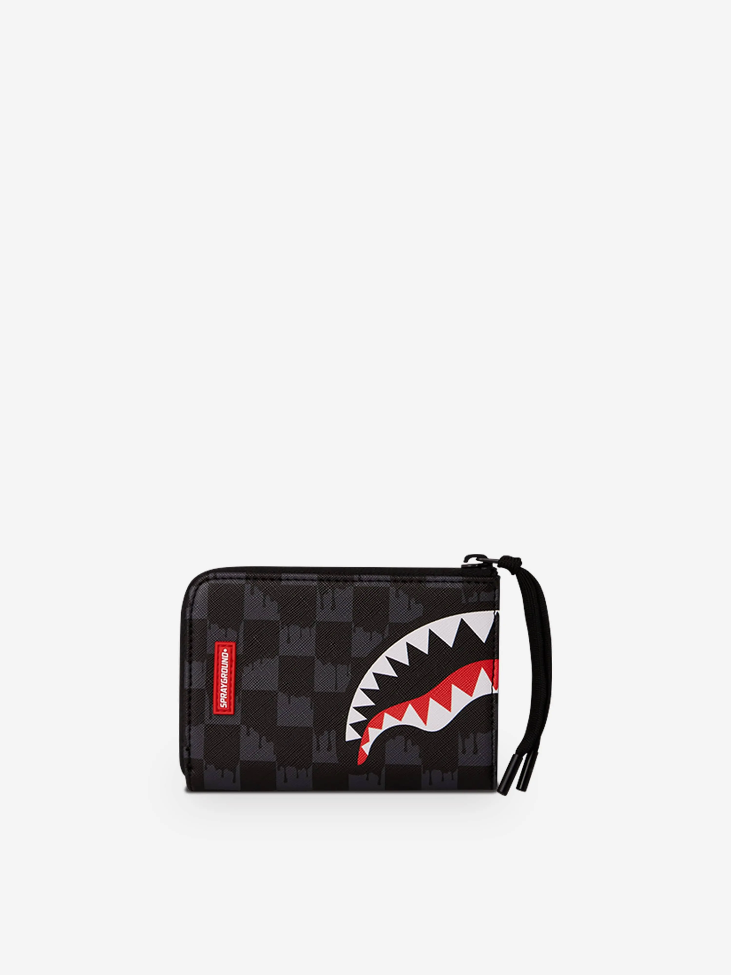 Sprayground Kids Drip Check Shark Wallet in Black (11cm)