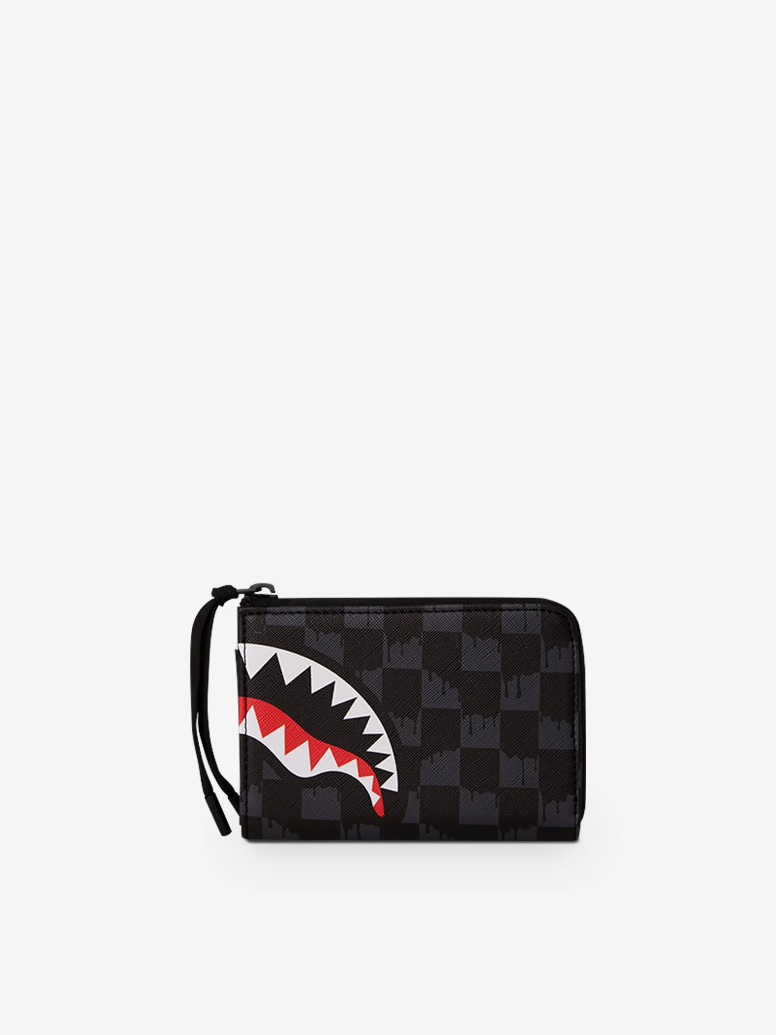 Sprayground Kids Drip Check Shark Wallet in Black (11cm)