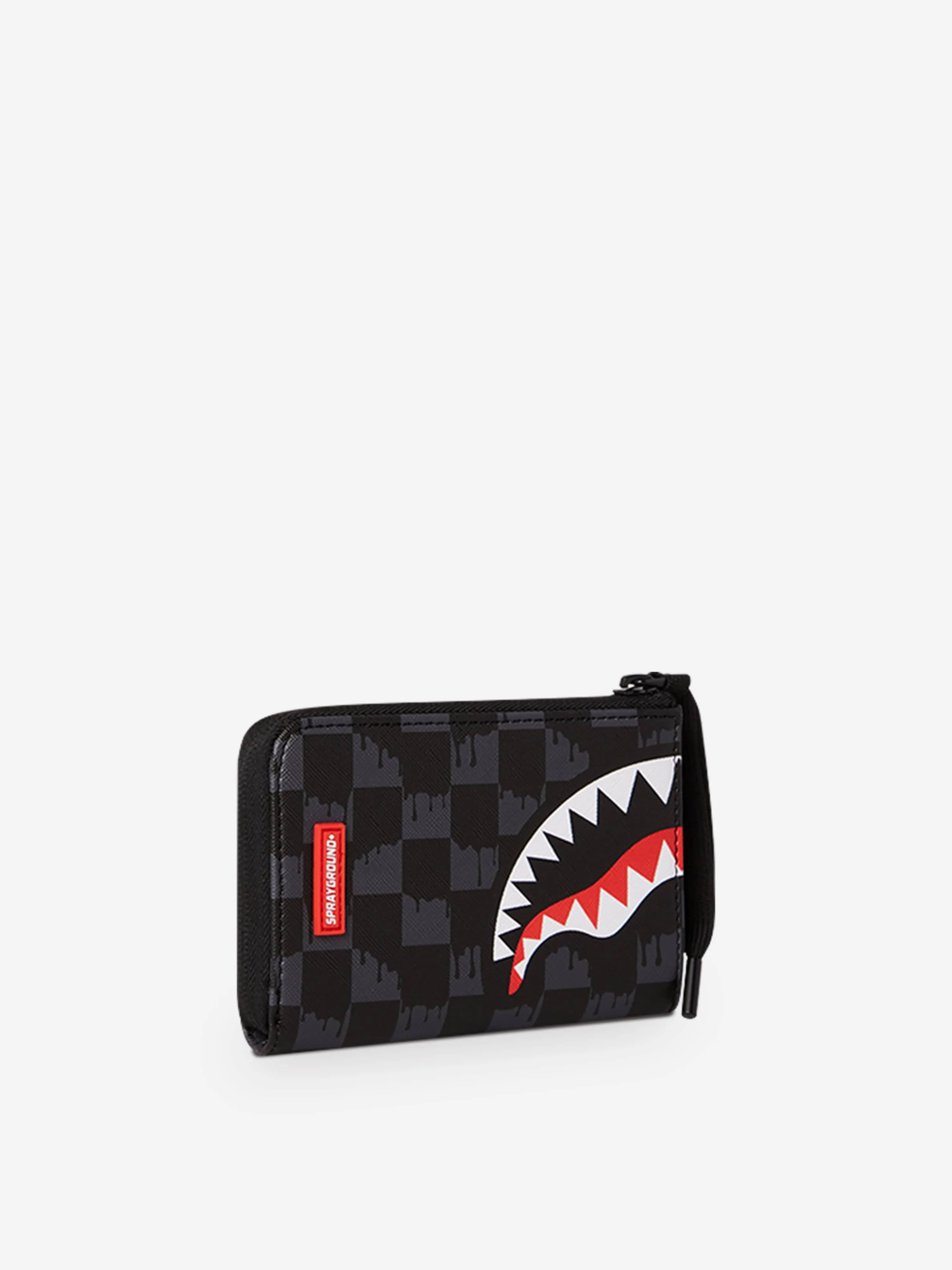 Sprayground Kids Drip Check Shark Wallet in Black (11cm)