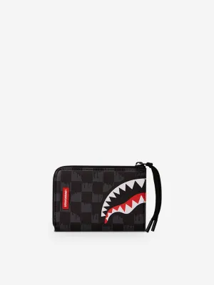 Sprayground Kids Drip Check Shark Wallet in Black (11cm)