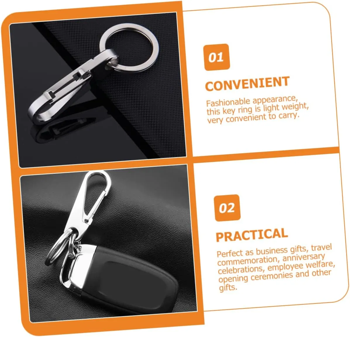 Stainless Steel Keychain Pendant Durable Key Ring Holder for Parties and Travel Commemoration