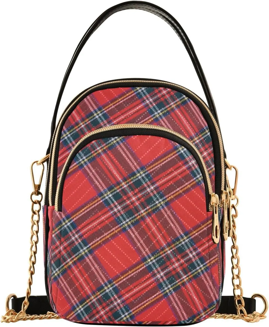 Stewart Tartan Plaid Crossbody Bags for Women with Removable Shoulder Strap Cell Phone Purse Trendy Shoulder Handbags Wallet for Familly Friends Lover