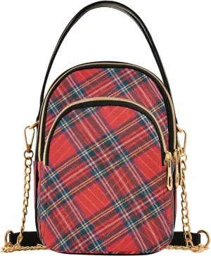 Stewart Tartan Plaid Crossbody Bags for Women with Removable Shoulder Strap Cell Phone Purse Trendy Shoulder Handbags Wallet for Familly Friends Lover