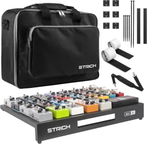 STRICH Guitar Pedal Board Extra Large Size, Aircraft Grade Aluminum 3.69lb Lightweight Pedalboard 22'' x 17.7'' Effect Pedals board with Carry Bag, MAX 22 (Angled)