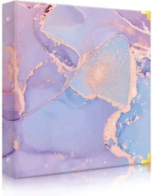 Stylish 1-Inch 3-Ring Binder Organizer – Letter-Size, Premium Hardcover with Dividers & Labels, for Home, School, Office (Pink Marble)