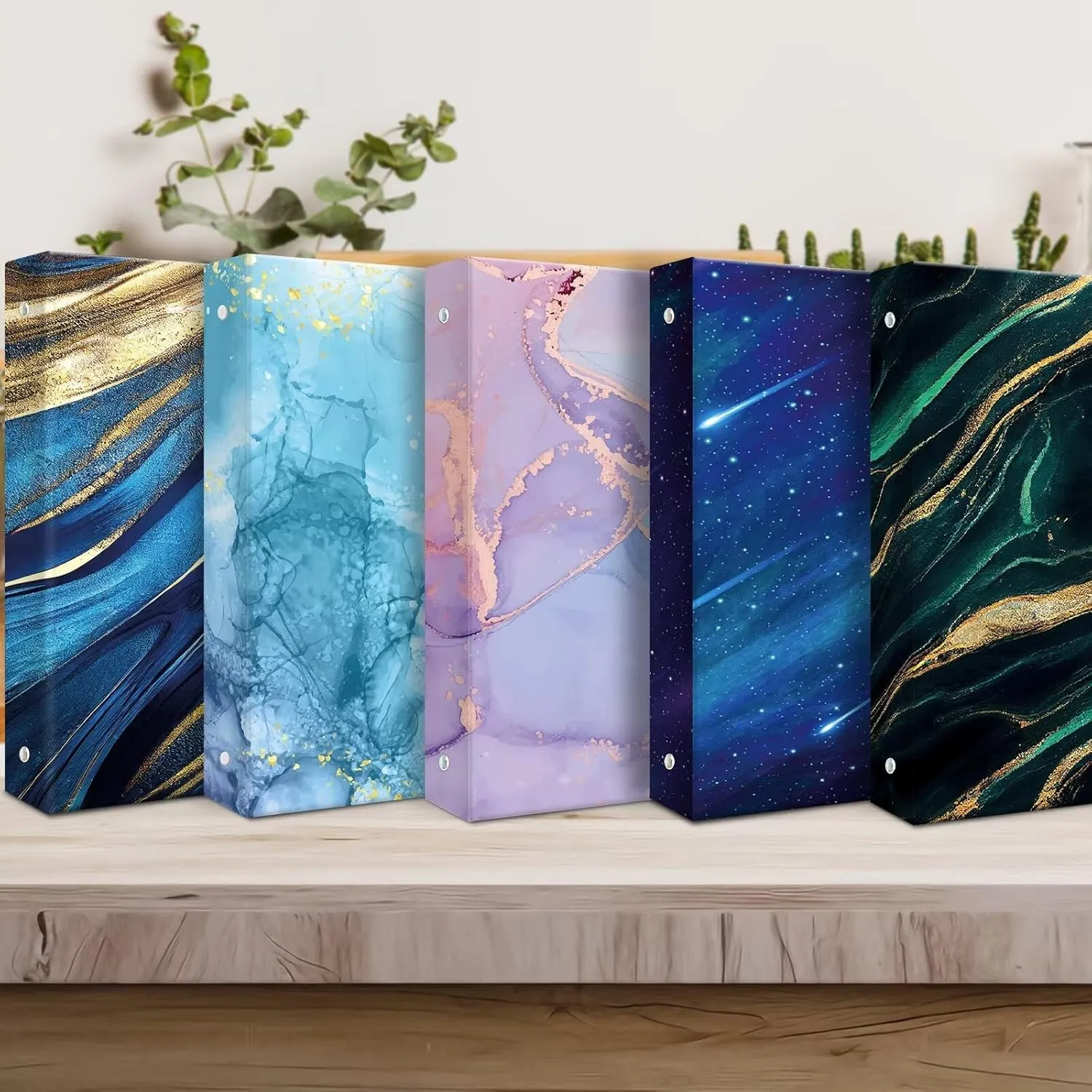 Stylish 1-Inch 3-Ring Binder Organizer – Letter-Size, Premium Hardcover with Dividers & Labels, for Home, School, Office (Pink Marble)