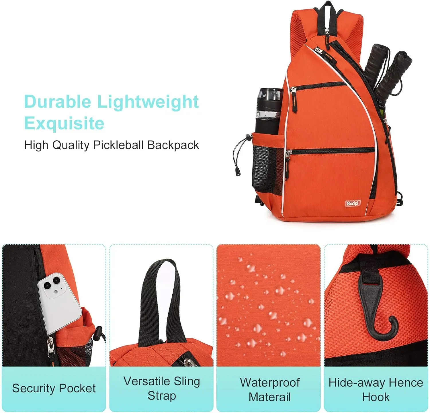 Sucipi Pickleball Bag Pickleball Backpack for Women Men Pickleball Paddle Backpack Reversible Pickleball Paddle Bag Pickleball Rackets Bags for Ladies