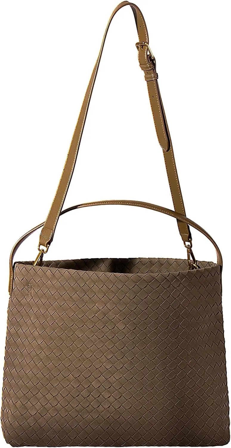 Suede Hobo Bag for Women Woven Bag Shoulder Bag Casual Tote Bag