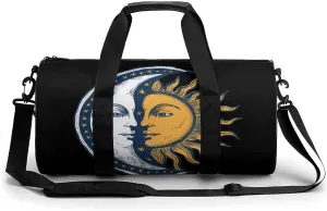 Sun and Moon Print Gym Sport Bag Travel Duffel Bags Weekender Carry on Tote Bags for Women Men