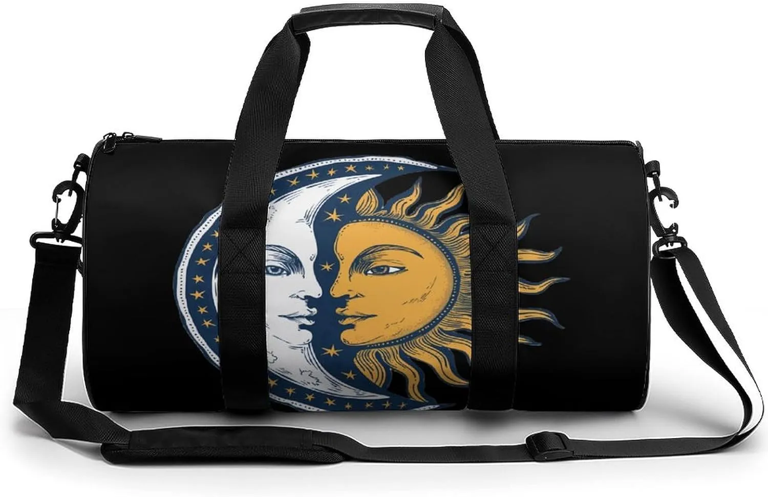 Sun and Moon Print Gym Sport Bag Travel Duffel Bags Weekender Carry on Tote Bags for Women Men