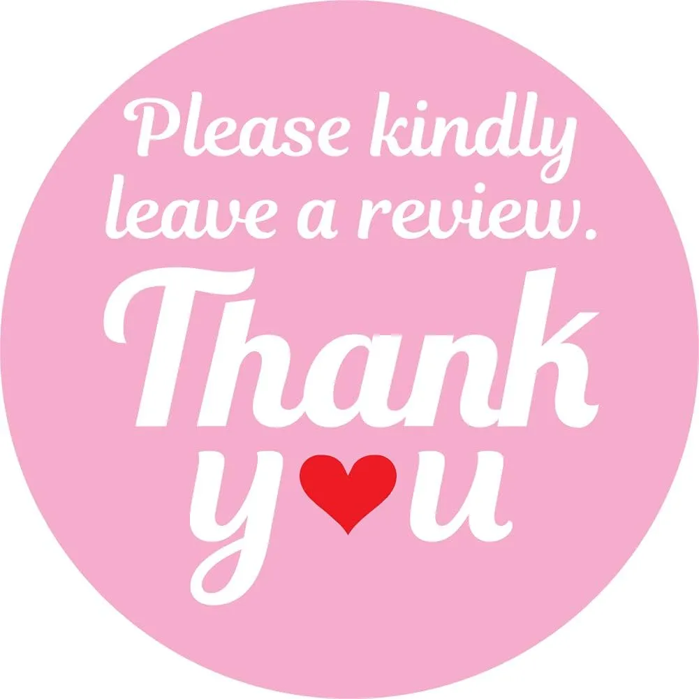 Superb Home Please Kindly Leave A Review Thank You Stickers 1,000 Pink 1” Round Packaging Labels Compatible for Amazon Ebay Etsy Shopify Walmart Product Reviews Policy Supporting My Small Business