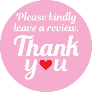 Superb Home Please Kindly Leave A Review Thank You Stickers 1,000 Pink 1” Round Packaging Labels Compatible for Amazon Ebay Etsy Shopify Walmart Product Reviews Policy Supporting My Small Business