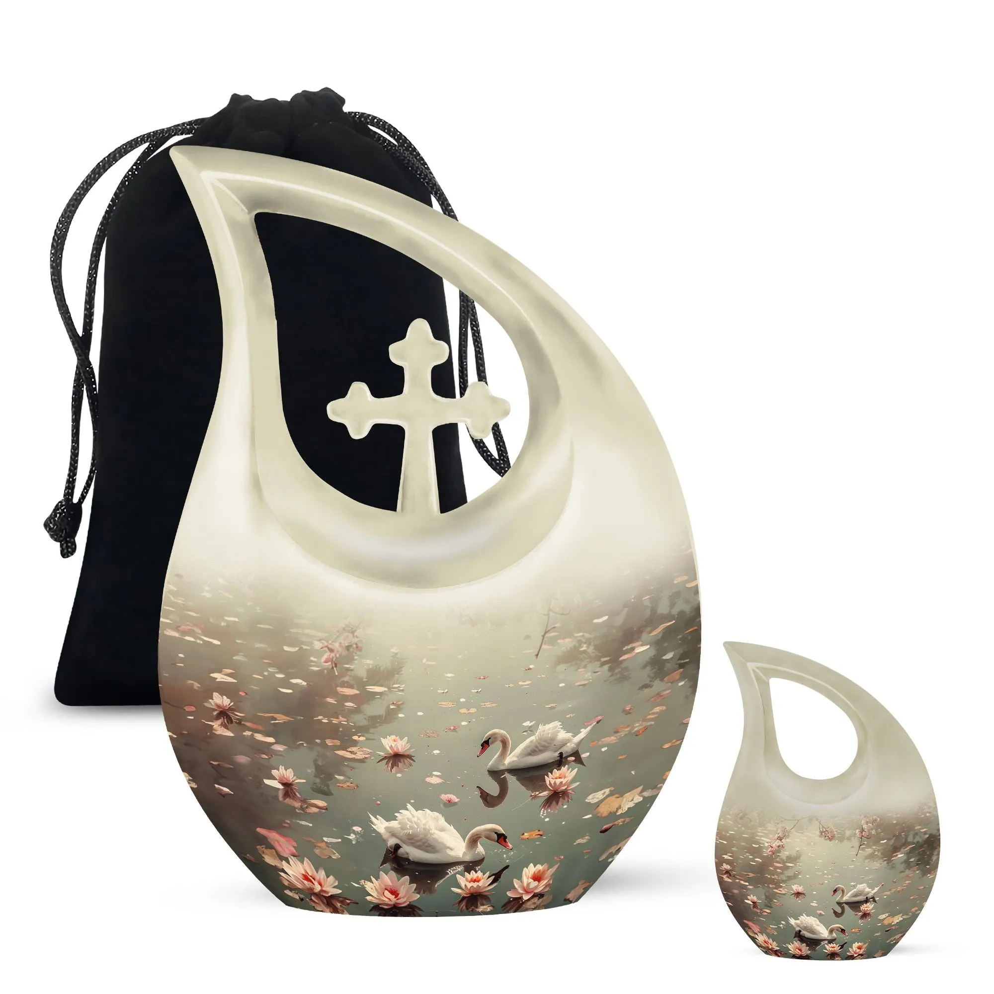 Swan Cremation Urns For Human Ashes Adult Man Memorial & Funeral Urn