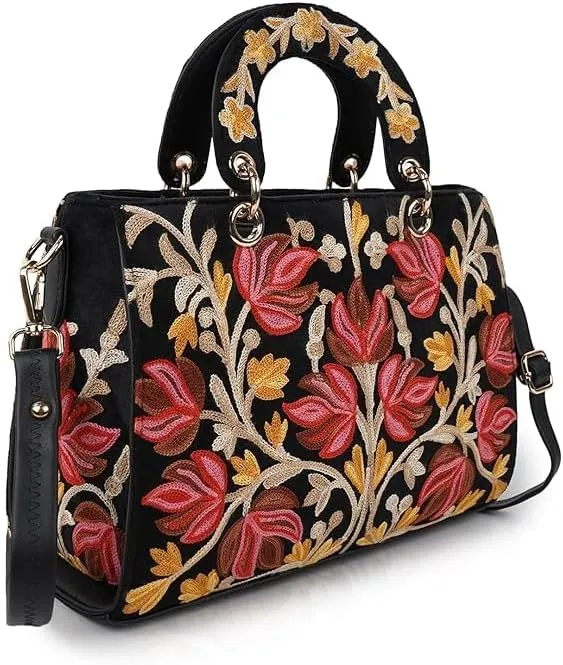 Synthetic Leather Gorgeous Embroidery Stylish Design Shoulder Crossbody Hobo Women Handbag
